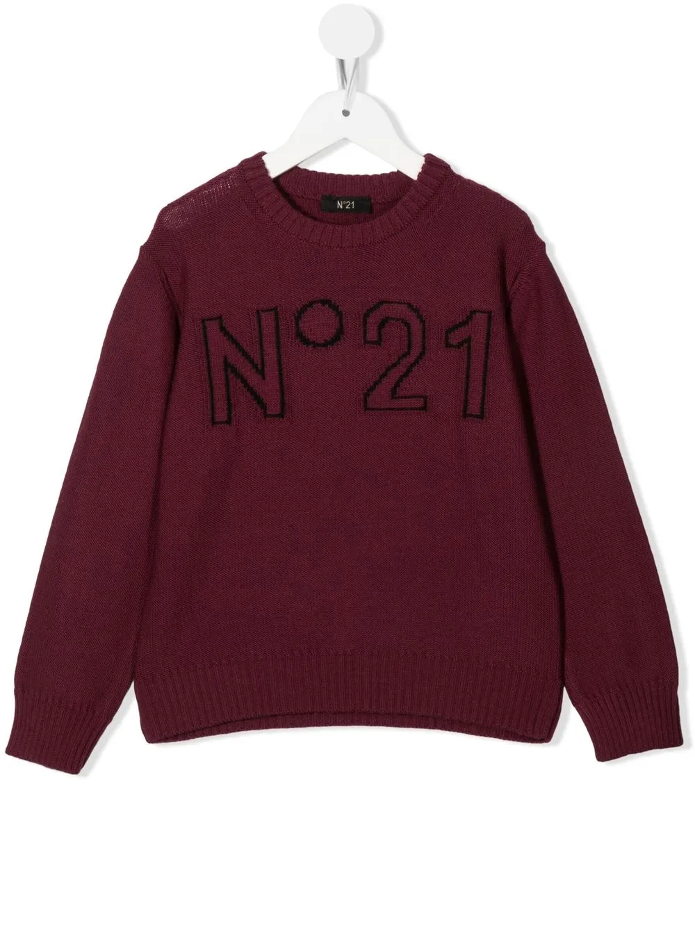 

Nº21 Kids suéter con cuello redondo y logo estampado - Rojo