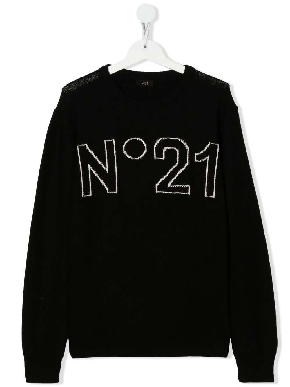

Nº21 Kids TEEN logo-print long-sleeve jumper - Black