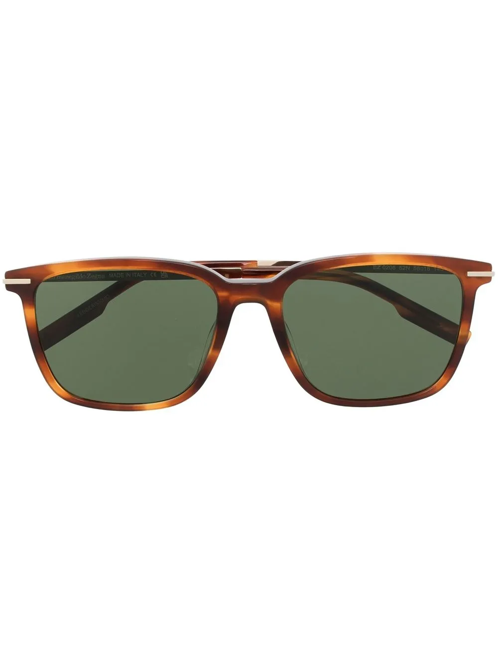 

Zegna lentes de sol con armazón cuadrada estilo carey - Marrón