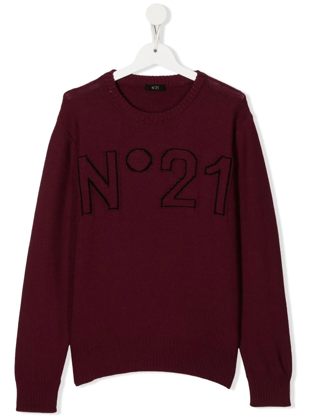 

Nº21 Kids TEEN logo-print crew-neck jumper - Red