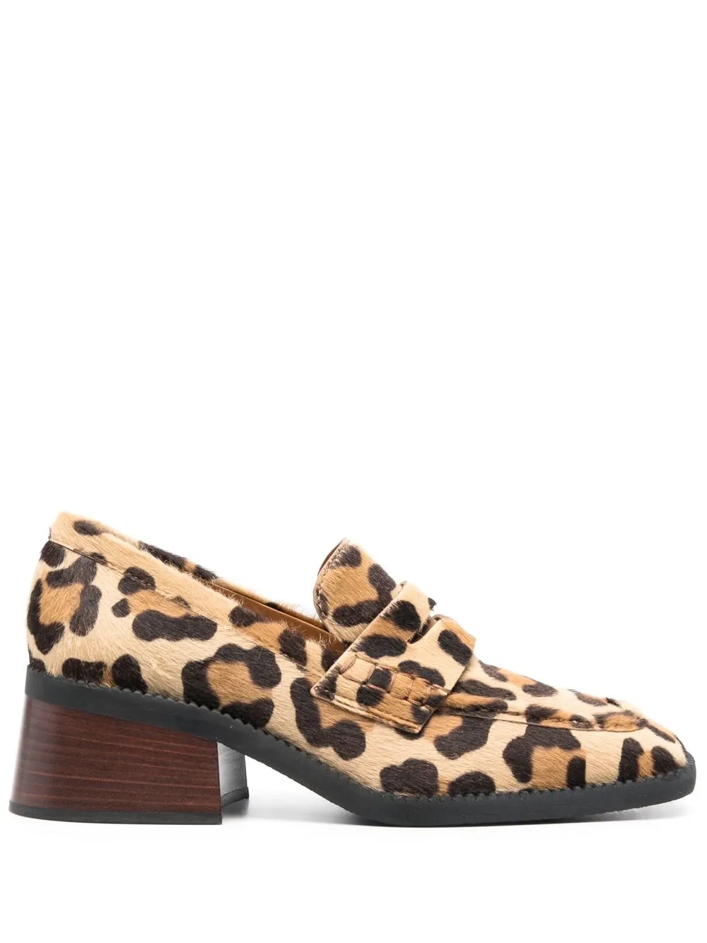 

Tod's mocasines penny con estampado de leopardo y tacón de 55mm - Neutro