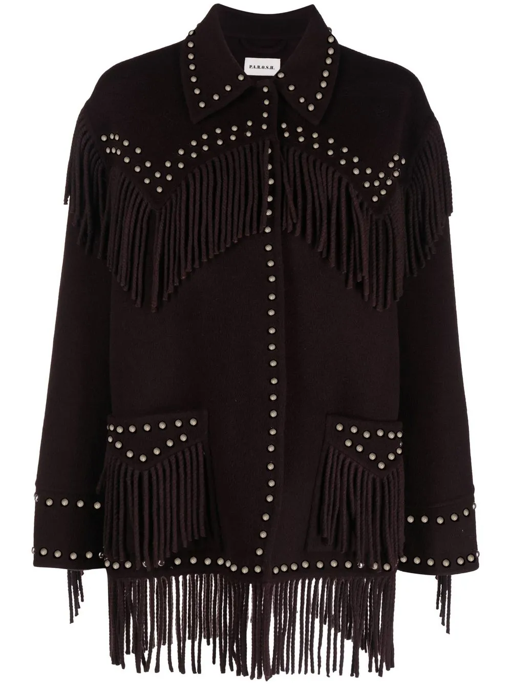 

P.A.R.O.S.H. studded fringed Western jacket - Purple