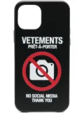 VETEMENTS No Social Media iPhone 12 Pro case - Black