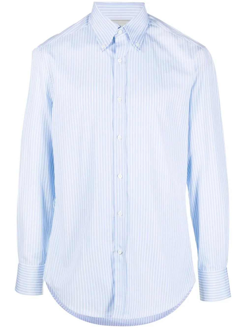 

Brunello Cucinelli camisa manga larga con rayas estampadas - Azul