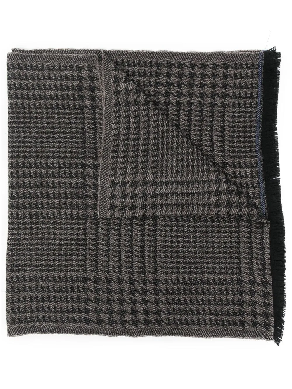 

Kiton houndstooth-print fringed scarf - Neutrals