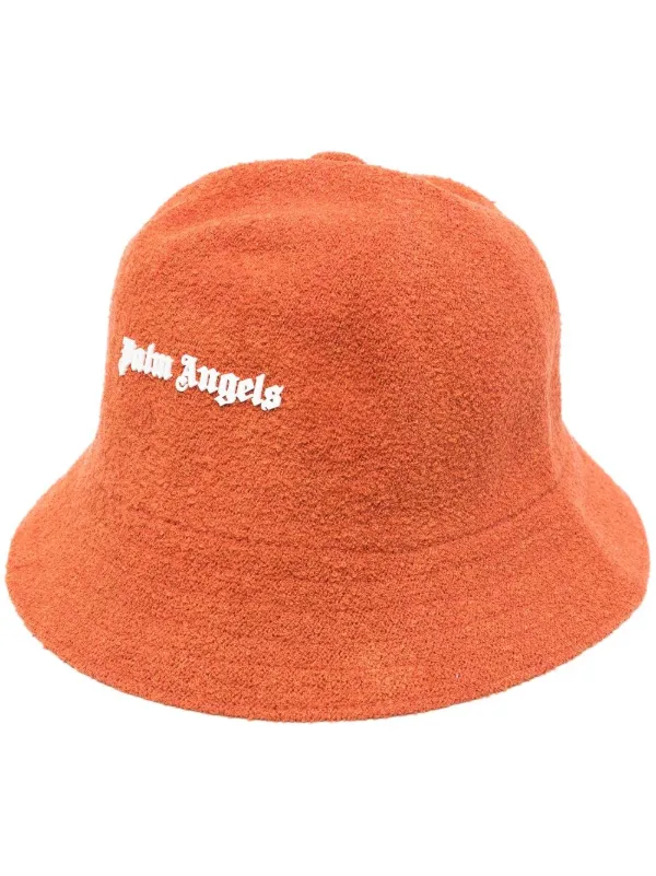 Palm Angels logo-print Bouclé Bucket 