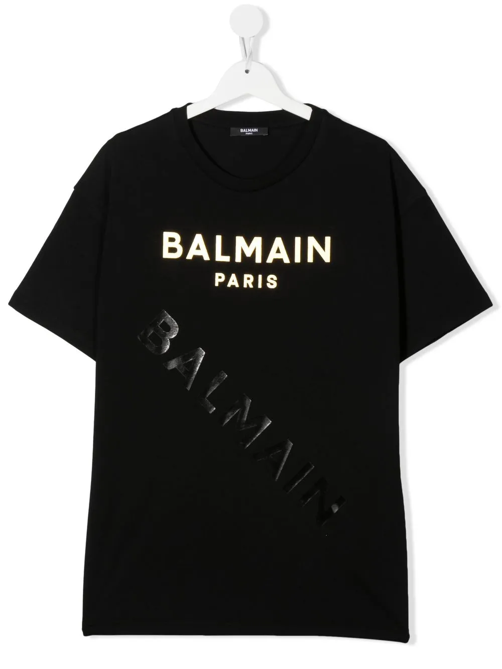 

Balmain Kids playera con logo estampado - Negro