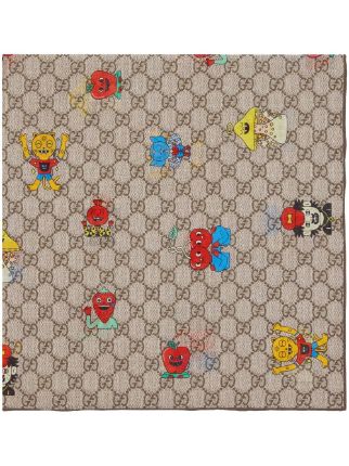 Gucci emoji-print Cotton Scarf - Farfetch