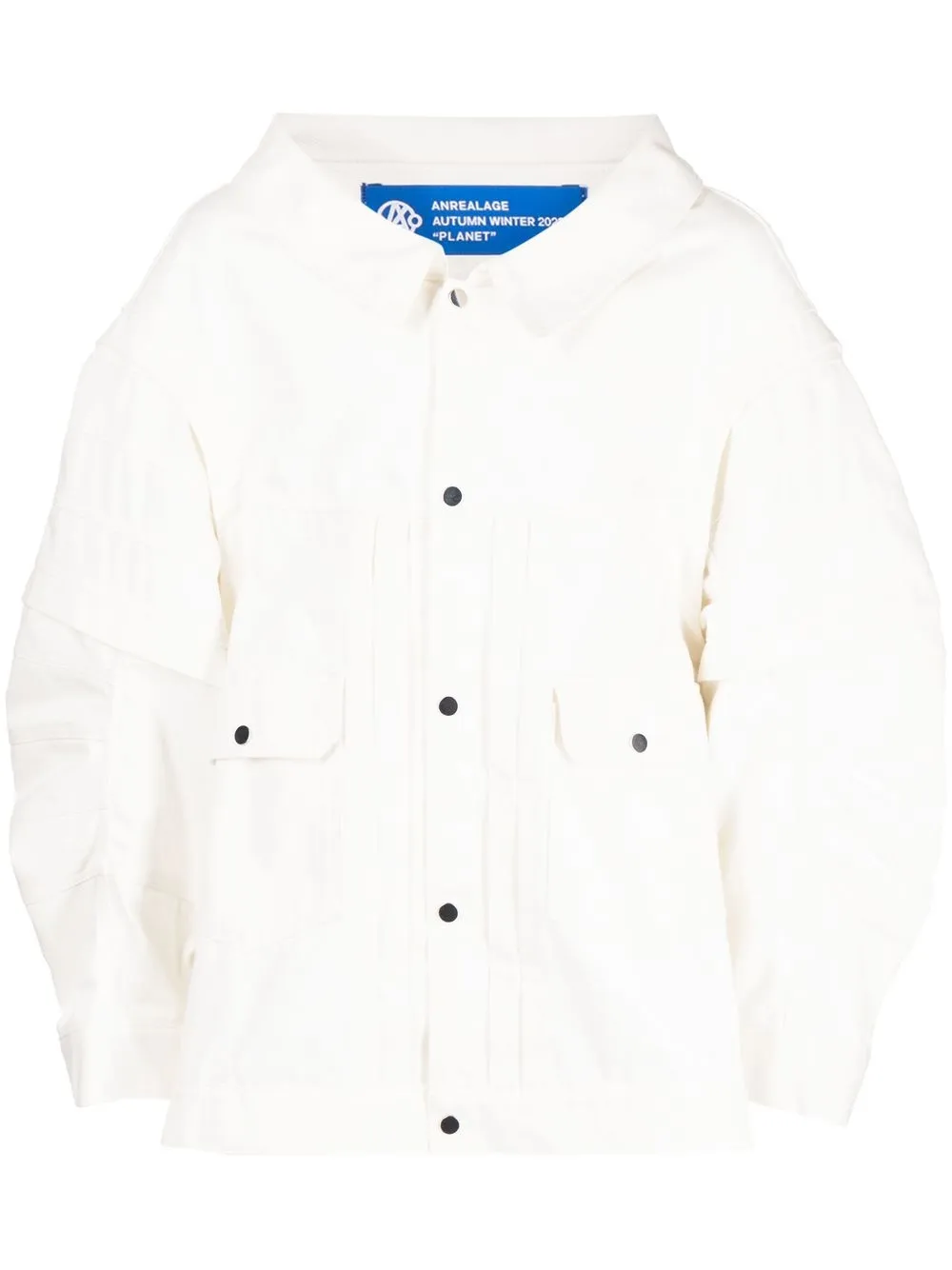 

Anrealage asymmetric-collar button-fastening jacket - White