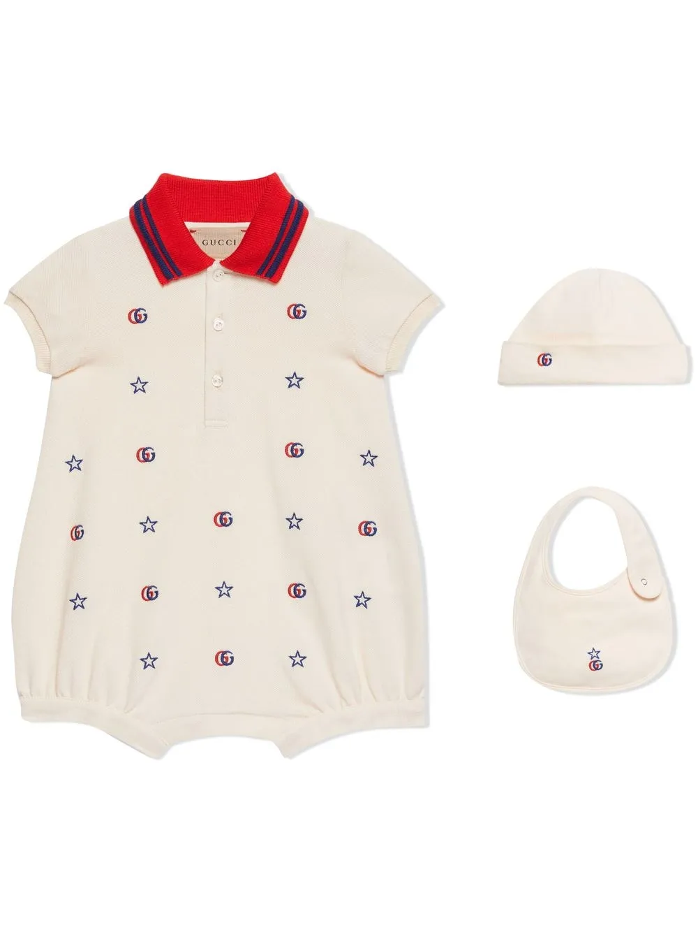 

Gucci Kids embroidered-logo shorties set - Neutrals