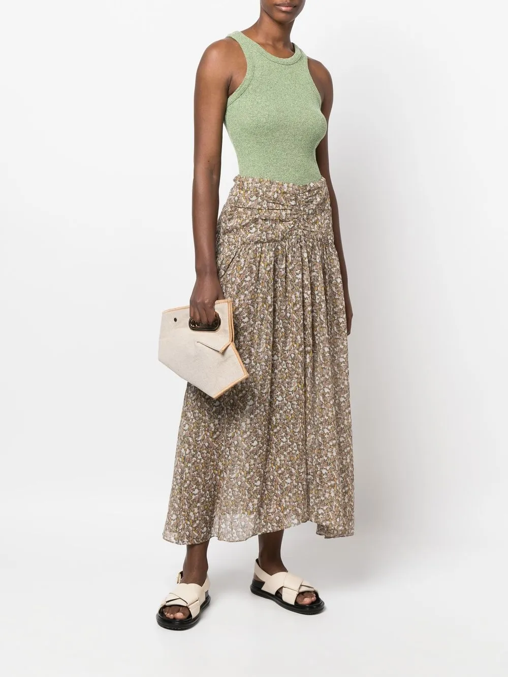 MARANT ÉTOILE Flared midi-rok - Groen