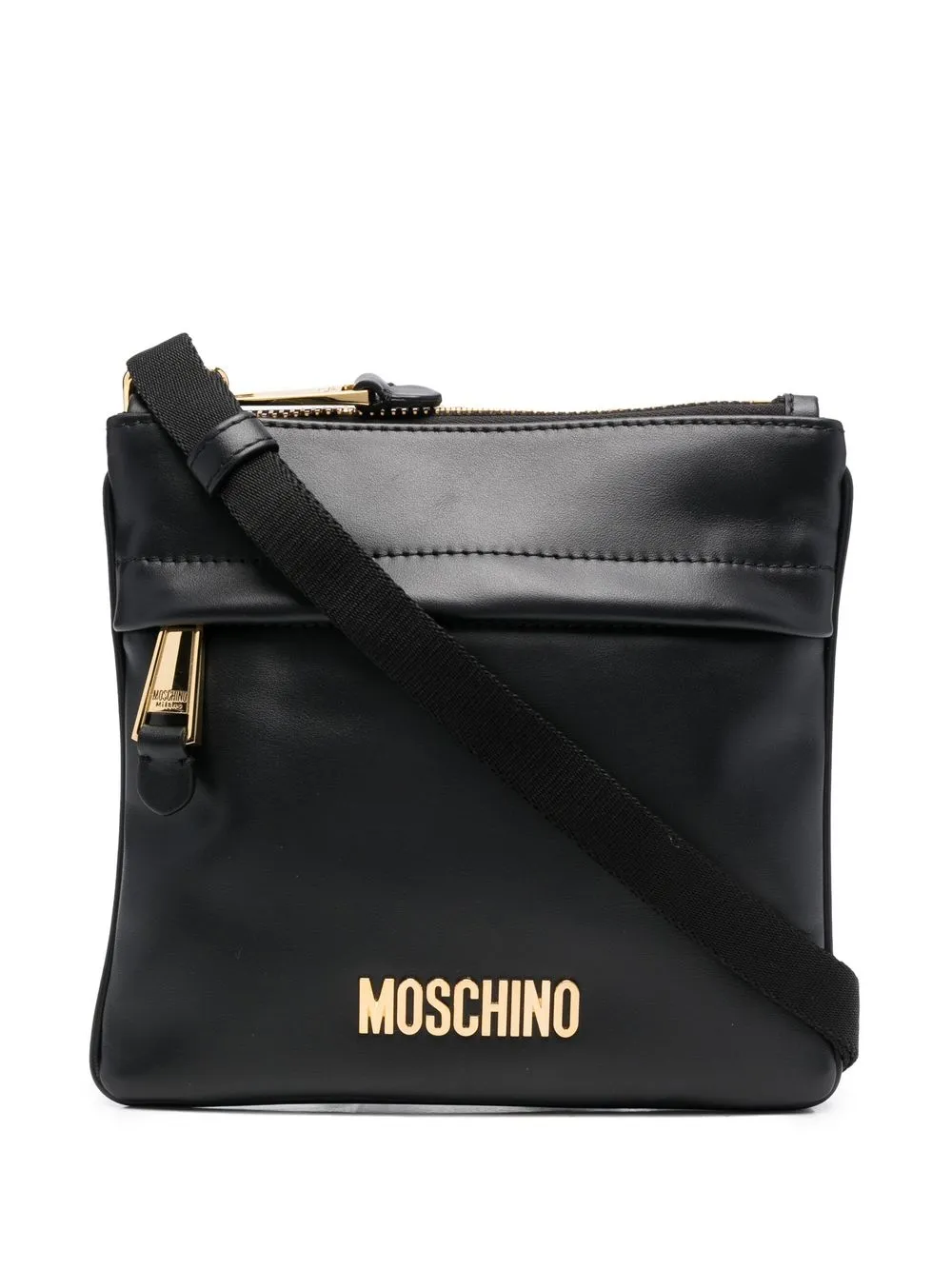 

Moschino logo-plaque detail messenger bag - Black