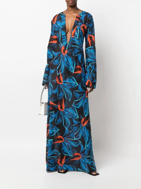 louisa ballou maxi dress Louisa Ballou, High Sea printed jersey maxi dress, Women, Multicolor, US 8, Dresses, Materialmix