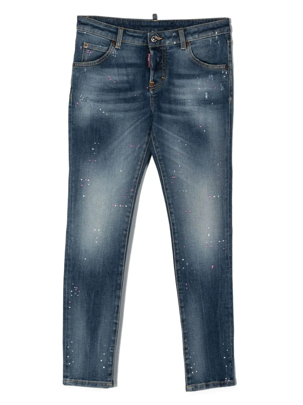 

Dsquared2 Kids paint-splatter slim jeans - Blue