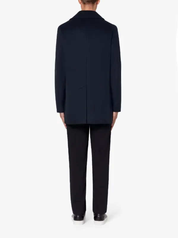 DALTON Navy Wool & Cashmere Pea Coat | GM-1075F