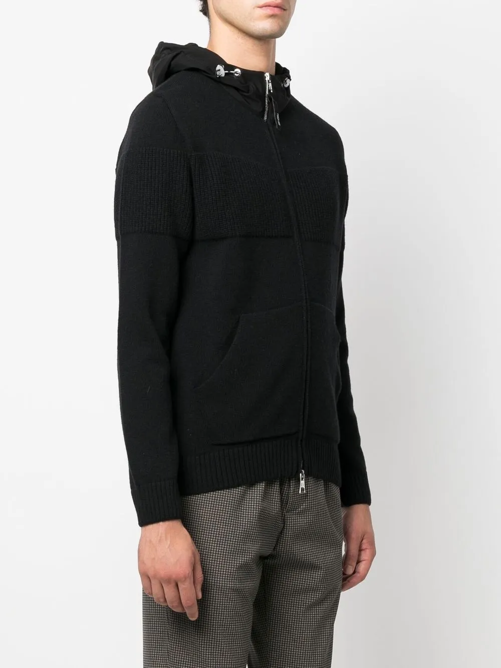 Pmd Ribbedknit Zipup Hoodie In Black ModeSens