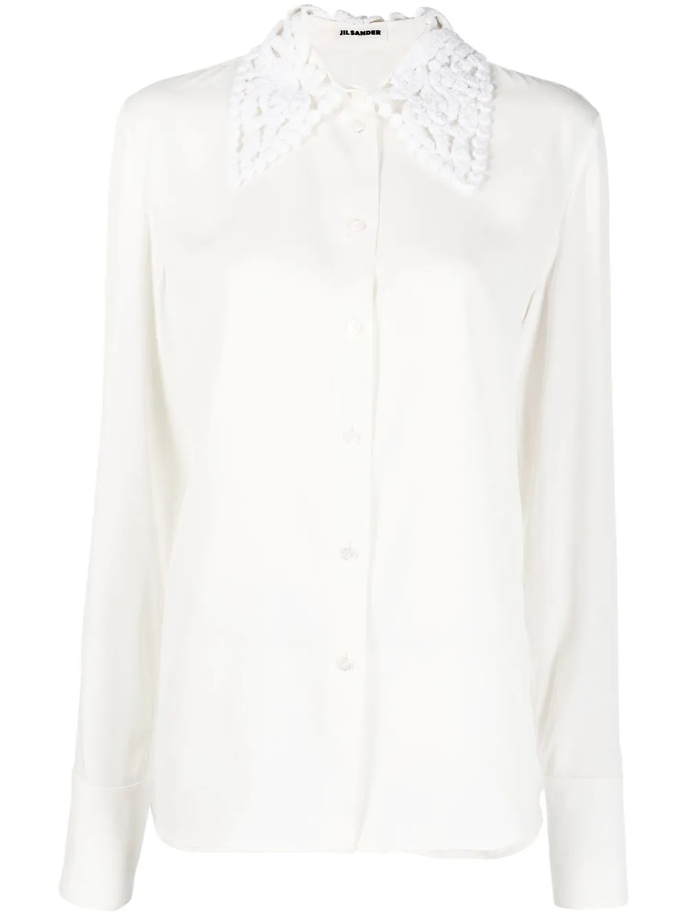 

Jil Sander camisa con cuello en contraste - Blanco