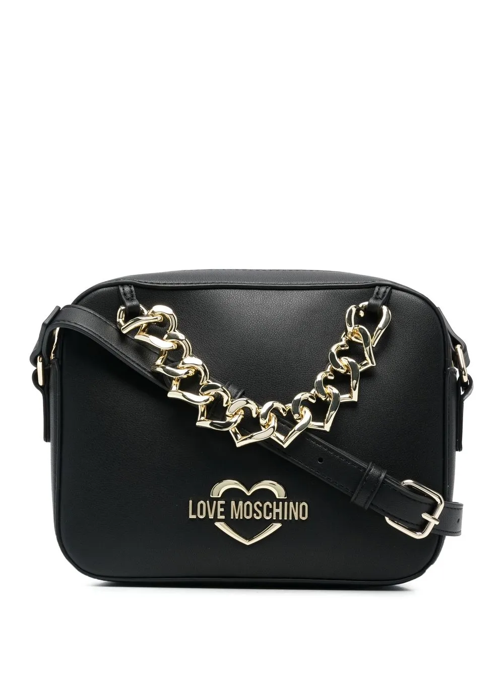 

Love Moschino bolsa crossbody con detalle de cadena - Negro