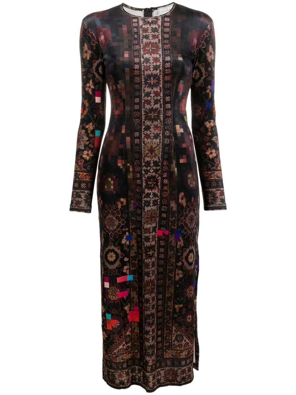 

Pierre-Louis Mascia vestido midi con estampado gráfico - Negro