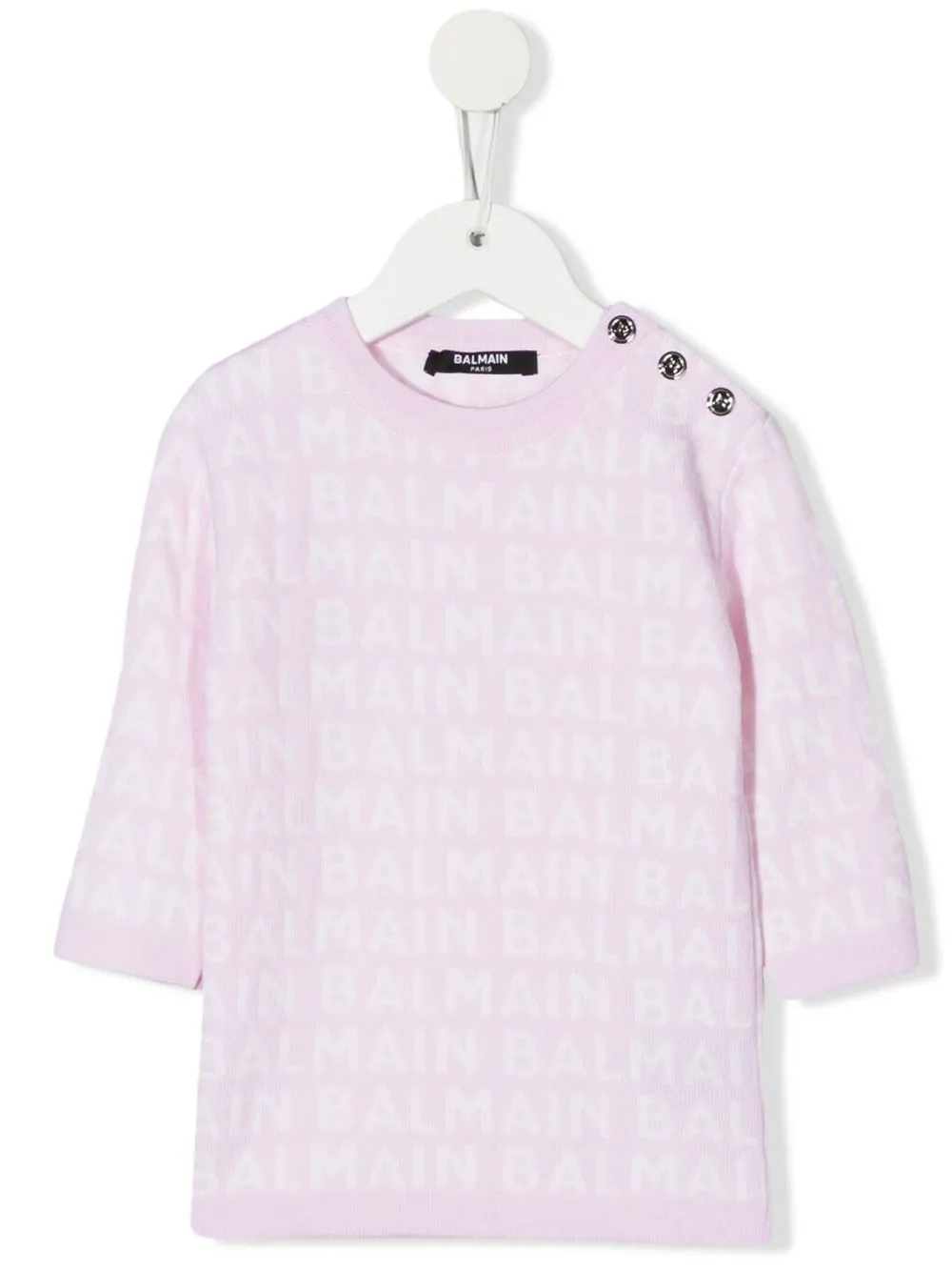 

Balmain Kids vestido tejido con logo estampado - Rosado