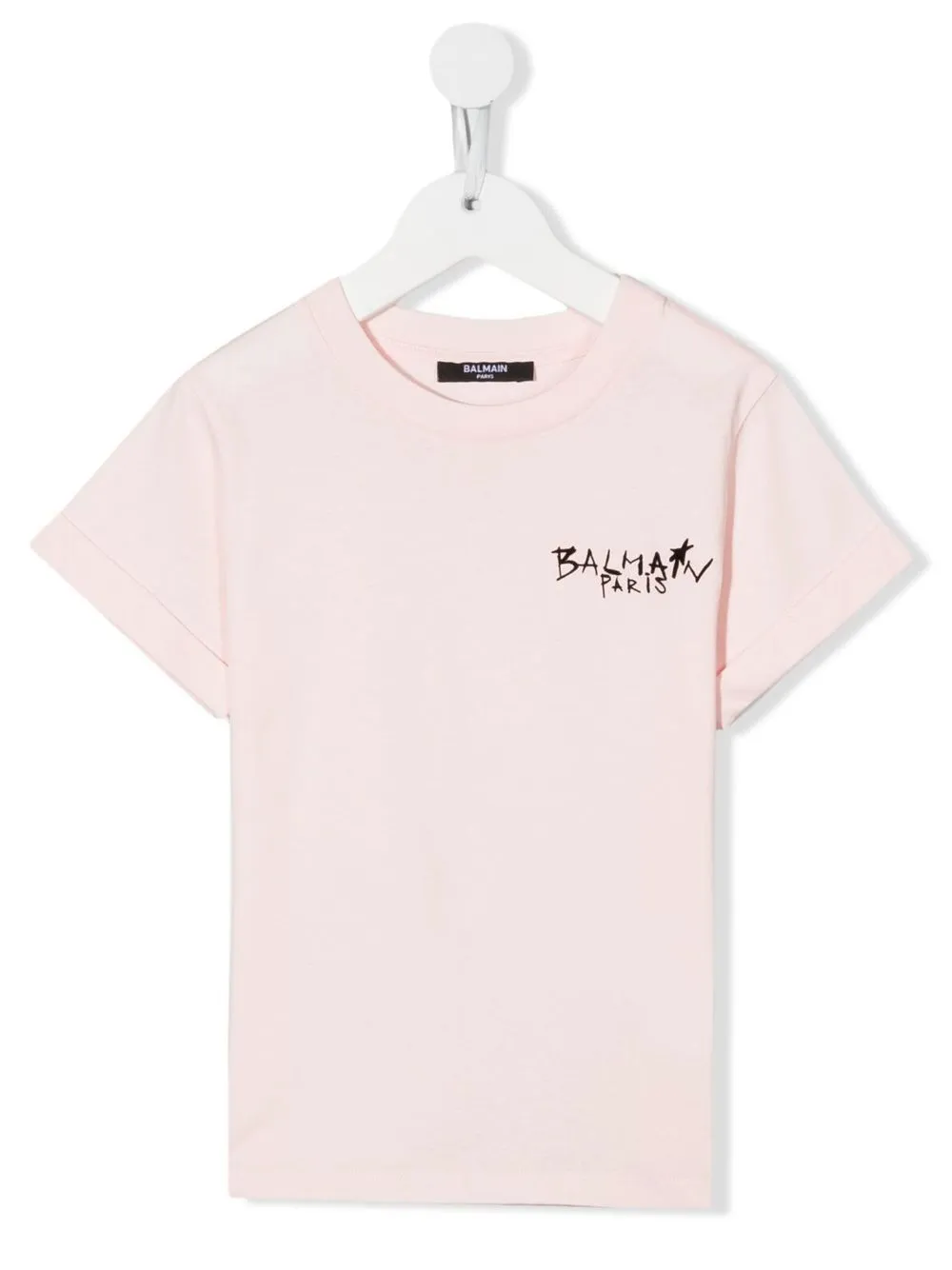 

Balmain Kids playera con logo estampado - Rosado