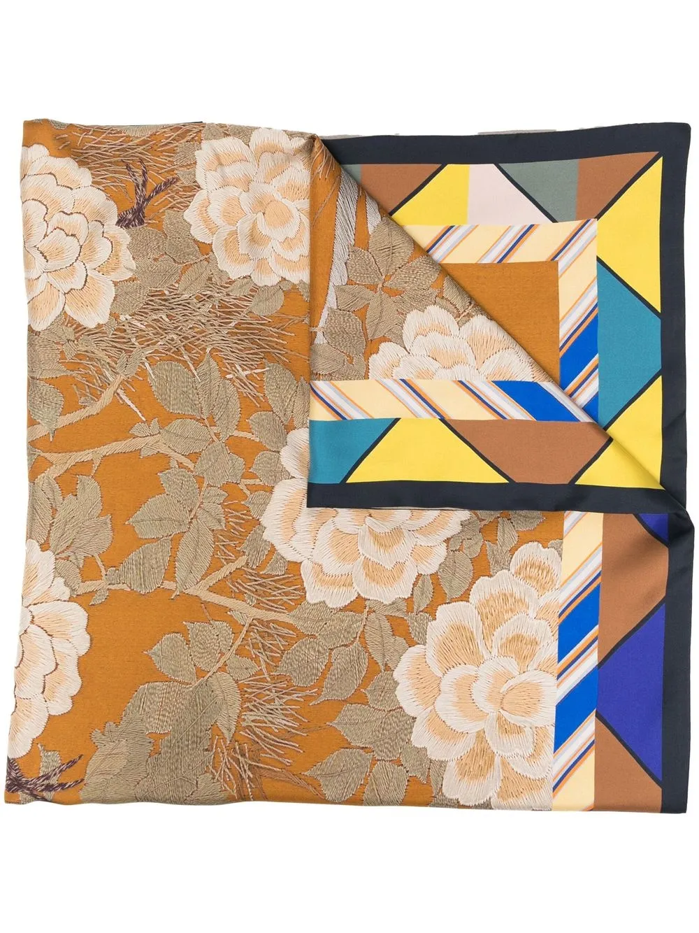 

Pierre-Louis Mascia Aloewon mix-print silk scarf - Neutrals