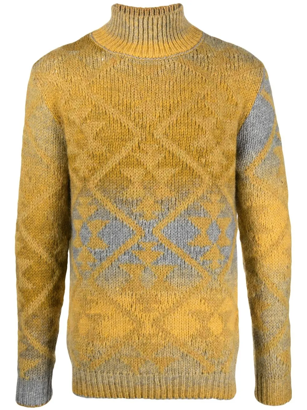 

DONDUP geometric-pattern two-tone jumper - Yellow