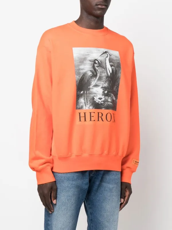 Heron Preston logo-print long-sleeved Jumper | Orange | FARFETCH
