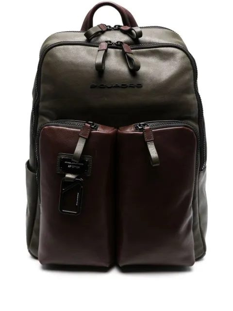 PIQUADRO logo-plaque detail backpack