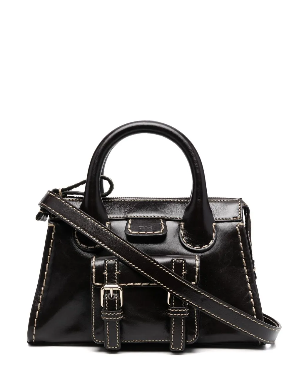 Chloé tote con parche del logo | marrón | Image 1