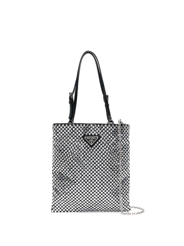 Prada crystal-embellished Satin Handbag - Farfetch