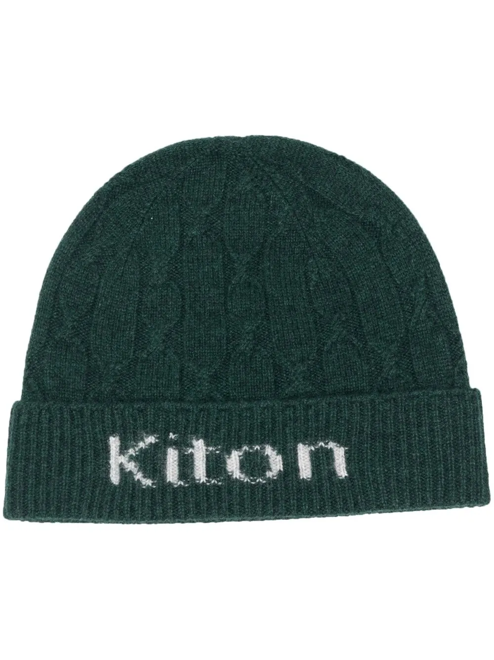 

Kiton logo intarsia-knit cashmere beanie - Green