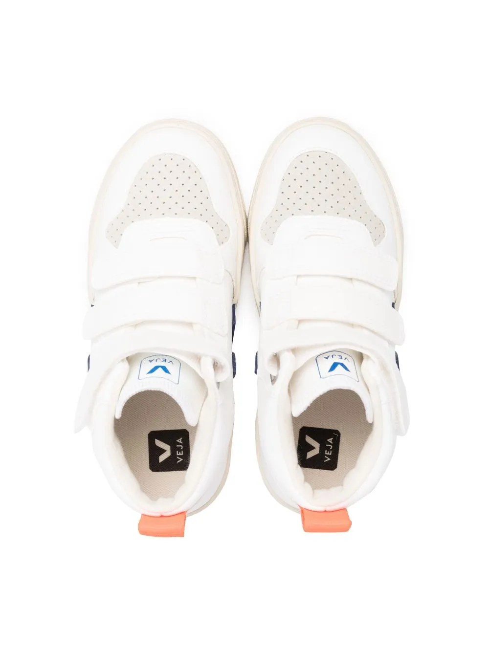  Veja Kids V-10 Mid Touch-strap Sneakers - White 