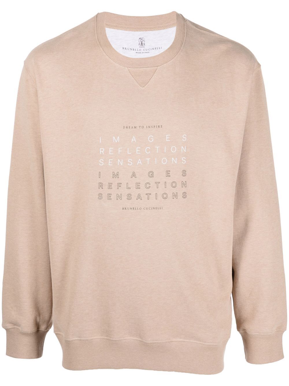 

Brunello Cucinelli slogan-print long-sleeve sweatshirt - Neutrals