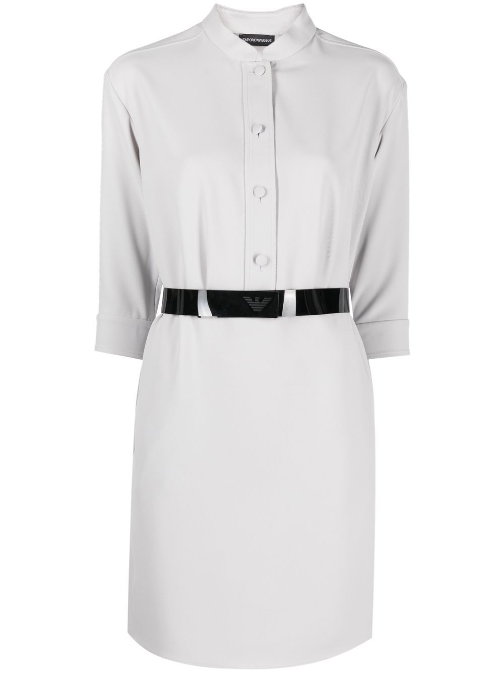 Emporio Armani Belted Shirt Mini Dress - Farfetch