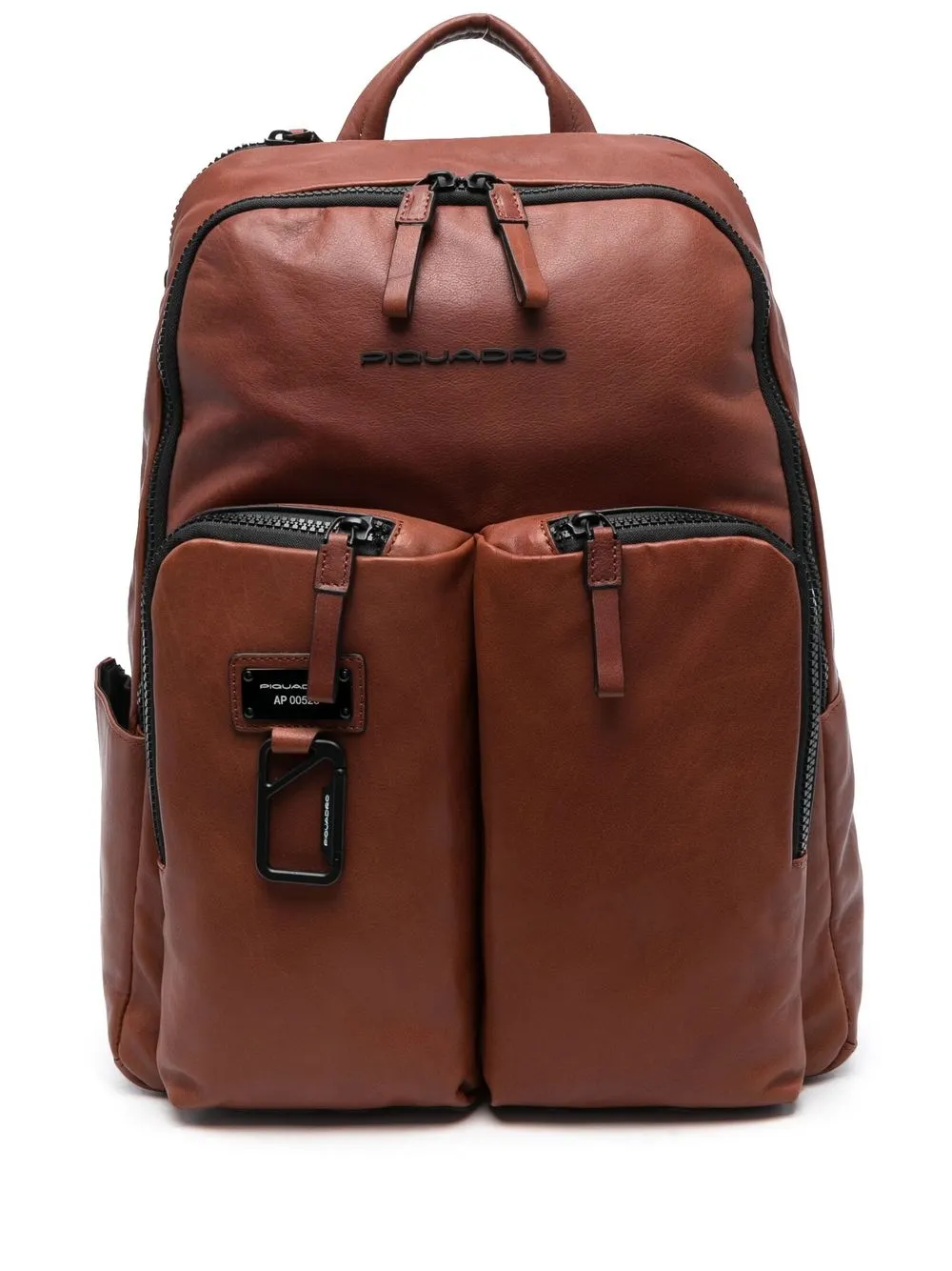 

PIQUADRO logo-plaque detail backpack - Brown