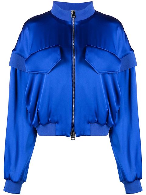 TOM FORD silk zip-up bomber jacket 
