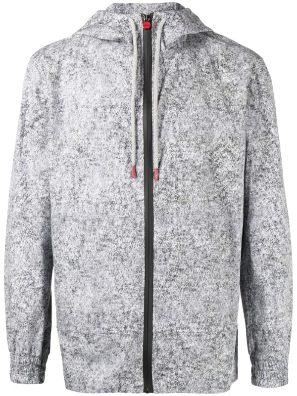 Kiton Zip-Up Drawstring Hoodie - Grey