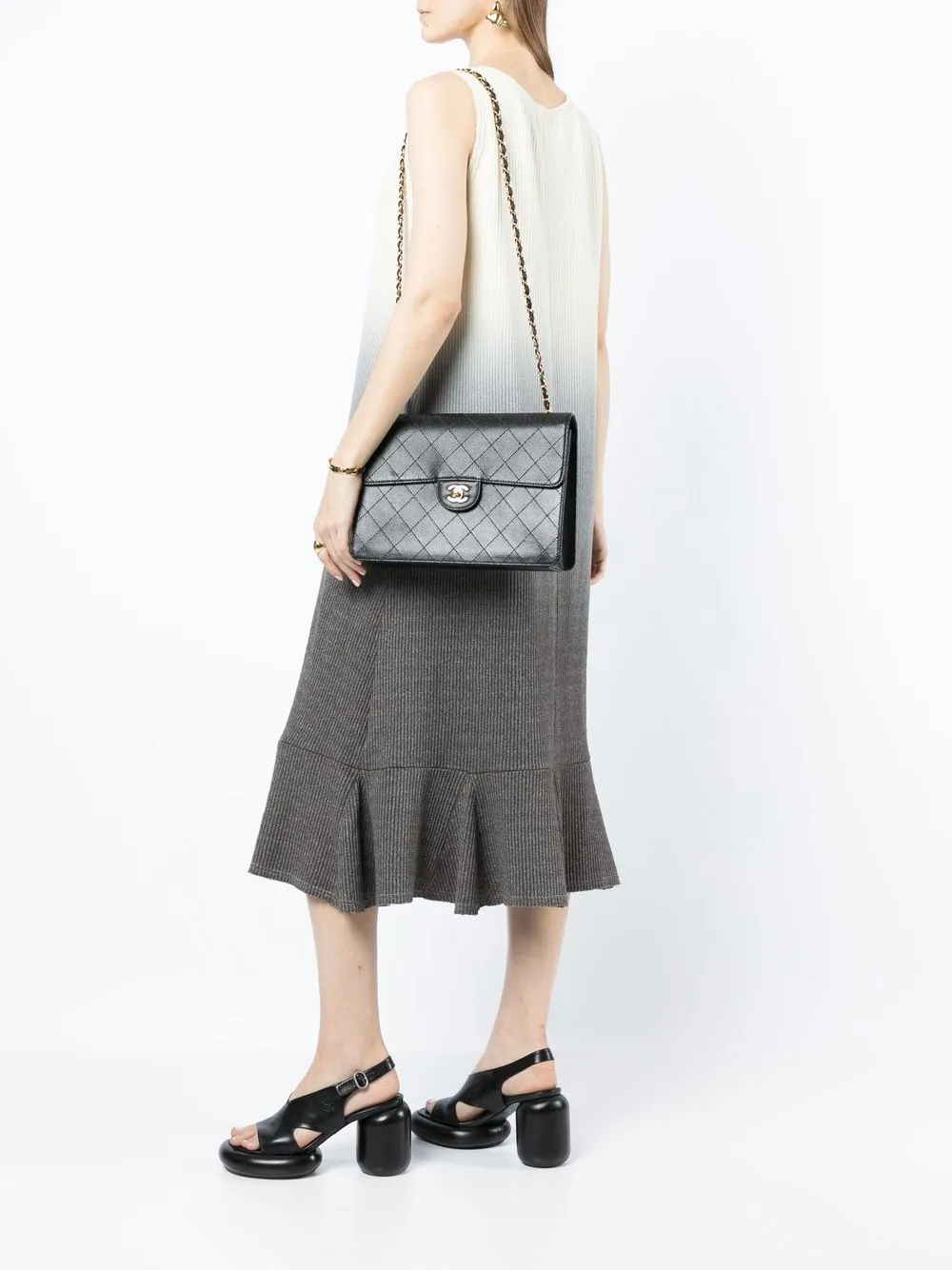 CHANEL Pre-Owned 1998 Jumbo Classic Flap schoudertas - Zwart