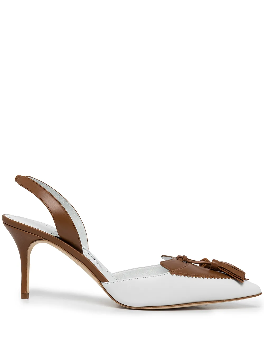 

Manolo Blahnik tassel-detail slingback pumps - White