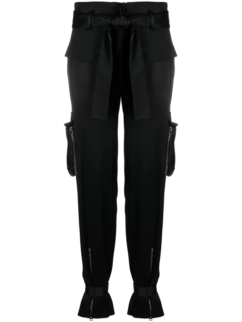 

TOM FORD belted waist silk cargo-trousers - Black