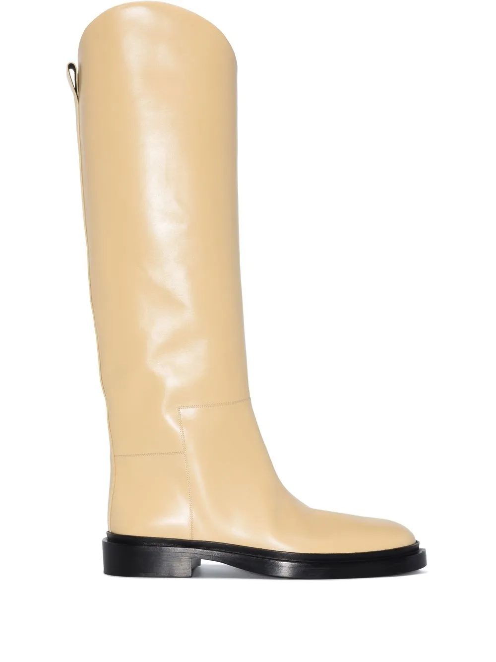 knee-length leather boots