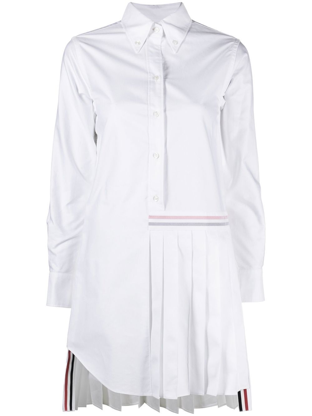 

Thom Browne vestido camisero con rayas RWB - Blanco