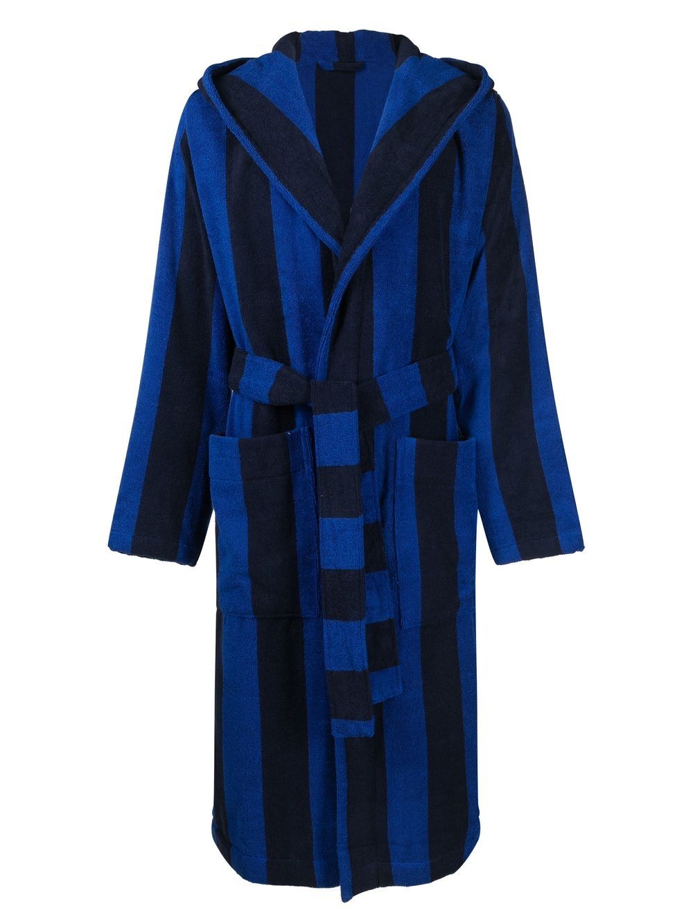 TEKLA hooded striped bathrobe