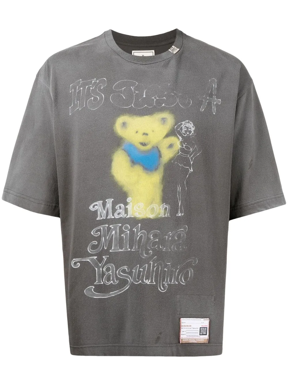 

Maison Mihara Yasuhiro playera con logo gráfico estampado - Gris