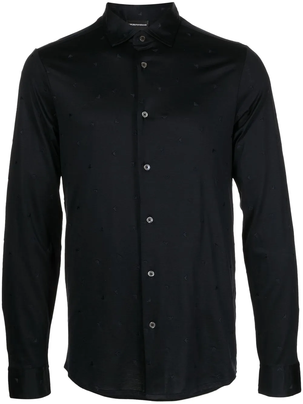 

Emporio Armani embroidered-logo button-up shirt - Black