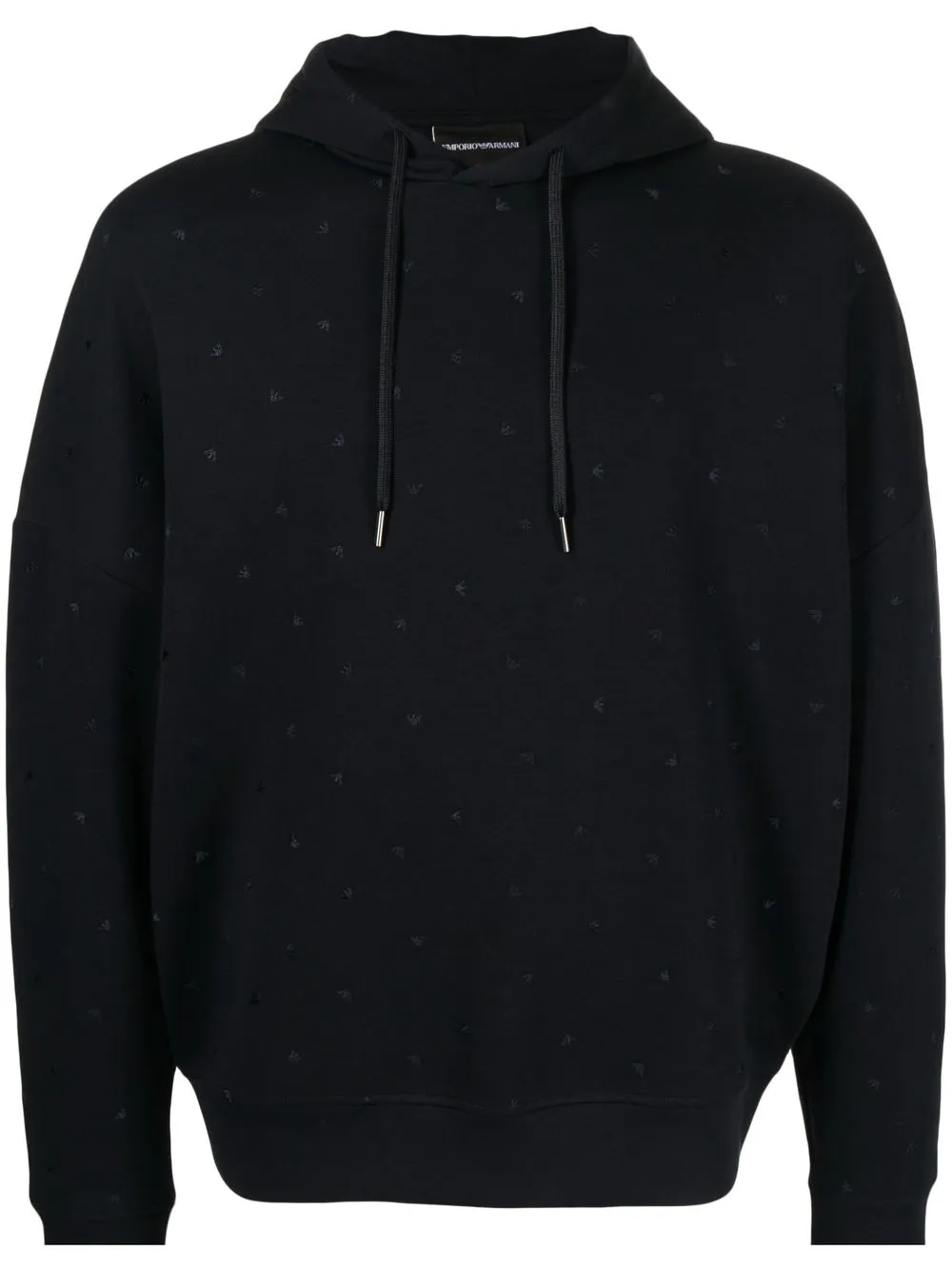 

Emporio Armani logo embroidered hoodie - Blue