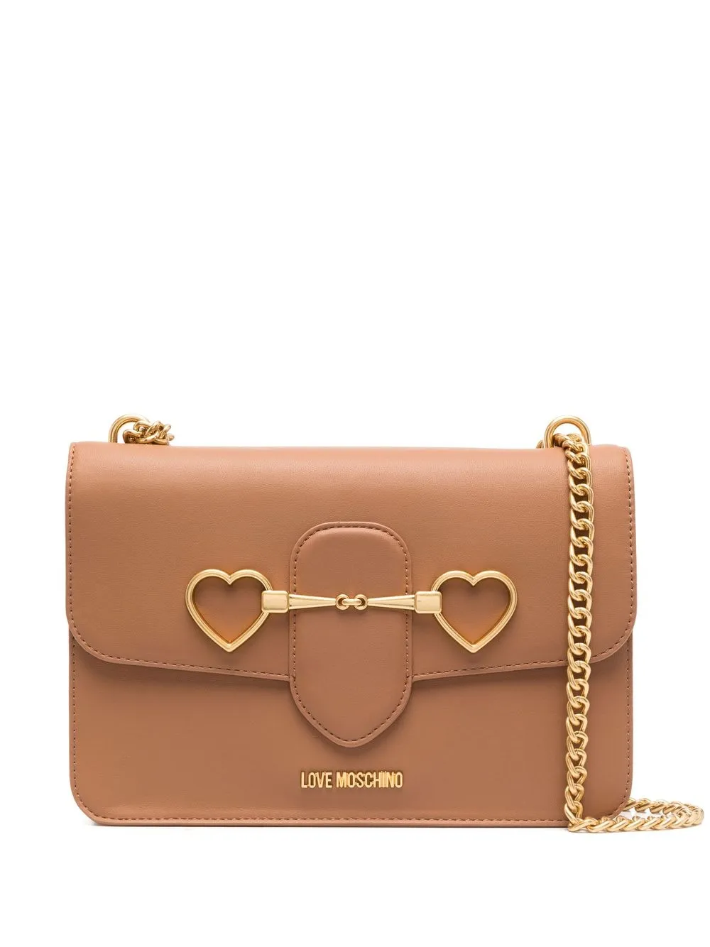 

Love Moschino tote con aplique de corazones - Marrón