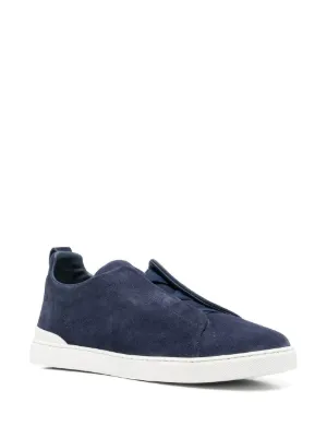 ERMENEGILDO ZEGNA SUEDE FLAT SHOES ゼニア Zegna Triple Stitch Suede Sneakers | Grey | FARFETCH
