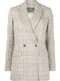 Lorena Antoniazzi check-pattern patch blazer - Neutrals